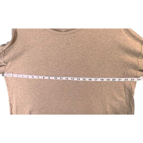 J Jill Simply Supima Tunic Top Womens 1X Tan Crew Neck Drop Shoulders Relaxed - Picture 6 of 14